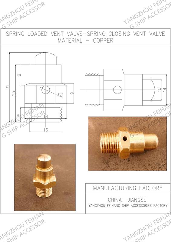 DN6 Spring Loaded Vent Valve with Thread M13 Connection Compliant with CB/T3778-1999 Standard