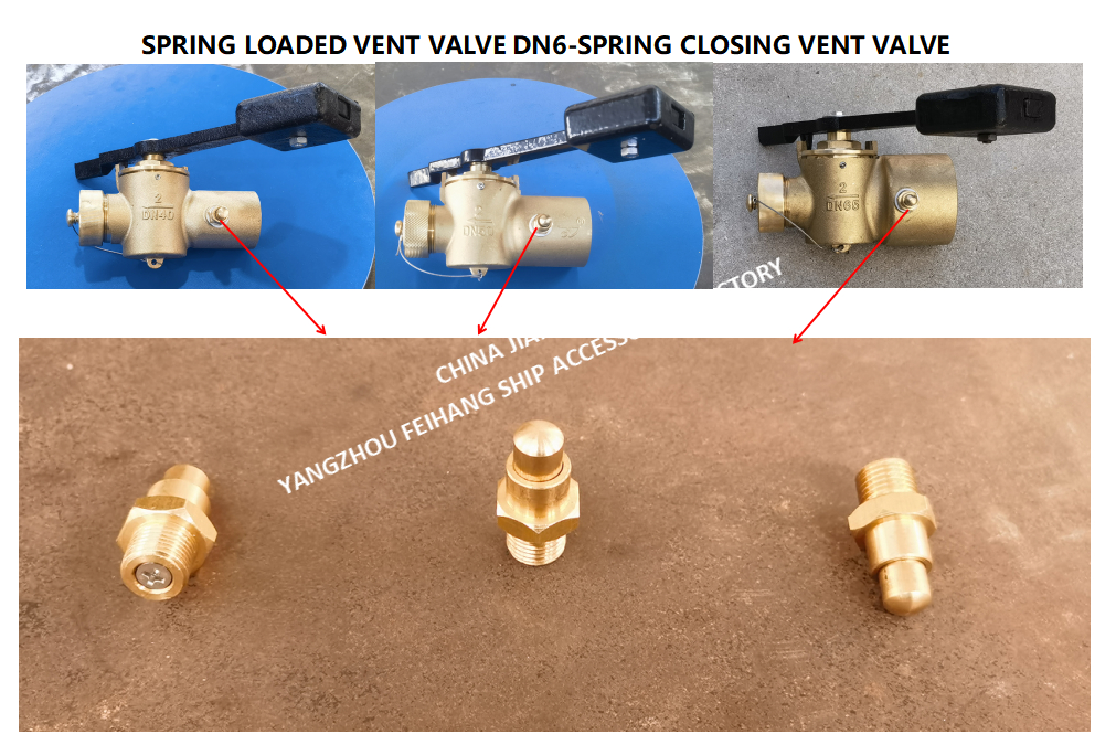 DN6 Spring Loaded Vent Valve with Threaded Ends Compliant with CB/T3778-1999 Standard