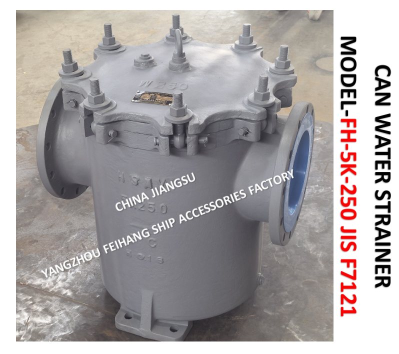 JIS FH-5K-250A CAN WATER STRAINERS-MARINE CAN WATER FILTERS JIS F7121 Body - cast iron filter cartridge - stainless steel BODY - CAST IRON FILTER CARTRIDGE - STAINLESS STEEL
