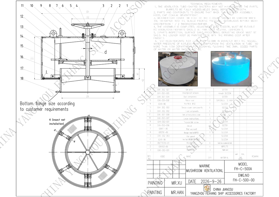 MARINE MUSHROOM VENTILATIONL & MARINE MUSHROOM VENT HEAD MARKER-YANGZHOU FEIHANG SHIP ACCESSORIES FACTORY
