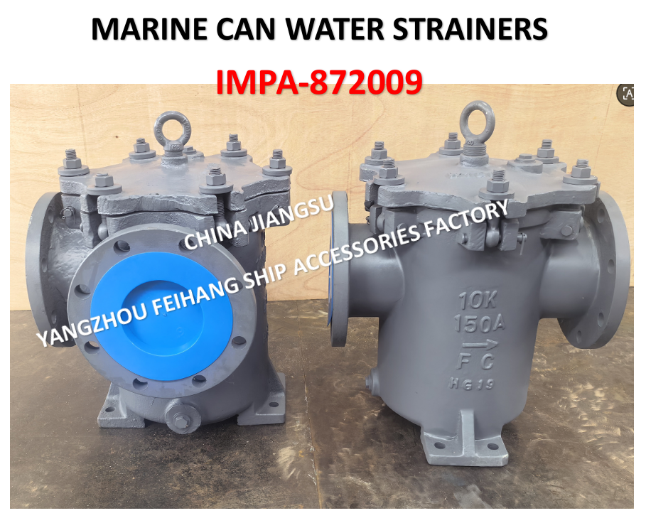 IMPA872009 MARINE CAN WATER FILTER 10K-150A S-TYPE - MARINE CAN WATER STRAINERS 10K-150A LB-TYPE CAST IRON BODY WITH STAINLESS STEEL FILTER CARTRIDGE